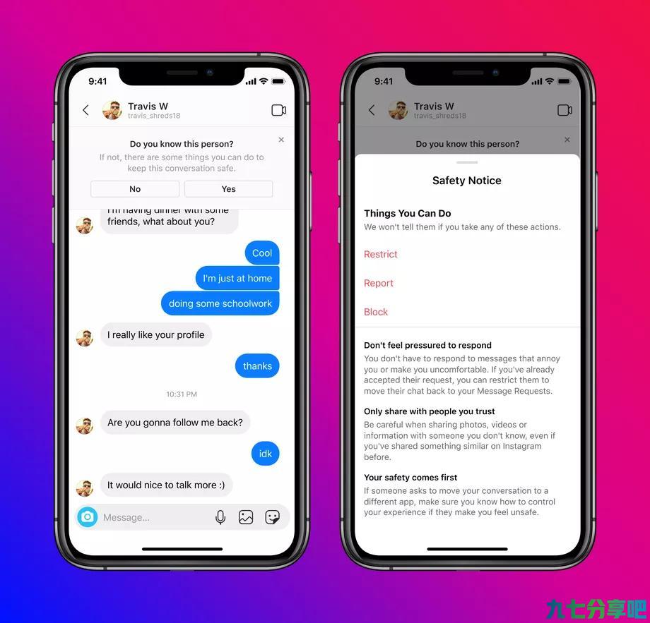 Instagram将不再允许成年人给不关注他们的青少年发私信