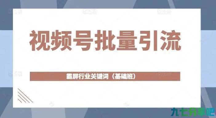 视频号批量引流，霸屏行业关键词（基础班）高清视频，辨别价值
